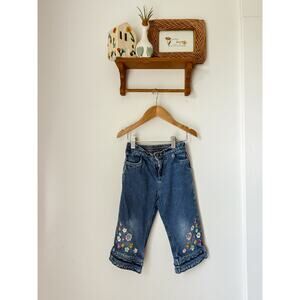 Dora the Explorer purple flower applique jeans - size 6